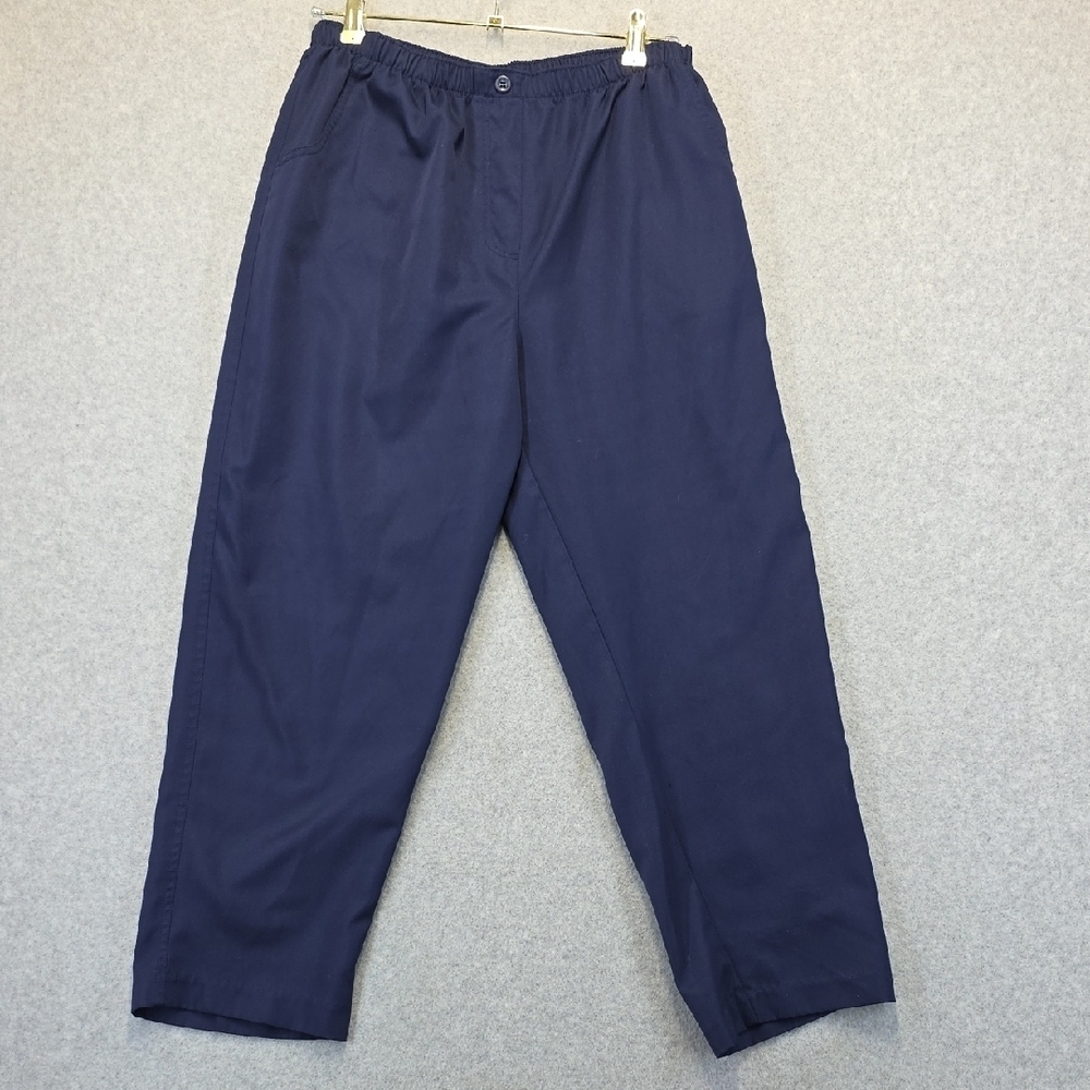 Kim Rogers Petite 14PS Navy Pull On Pants Elastic Waist Career